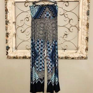 Wide leg, fold down, lounge pants